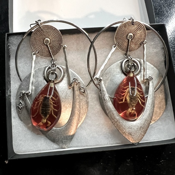 Deth Maiden Jewelry - Deth Maiden scorpion earrings OOAK